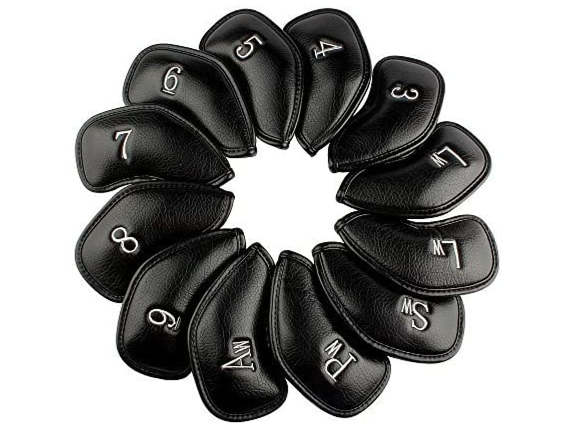 12pcs Capas De Cabeça De Ferro De Golfe Em Couro Pu Resistente À Água Para Callaway E Todas As Marcas