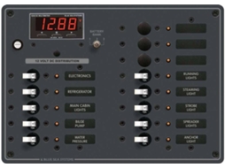 Painel BLUE SEA Dc Panel 13 Position With Multimeter Preto