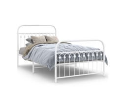 Estrutura de Cama com Cabeceira e Pés Metal Branco MAISON EXCLUSIVE 107x203 cm