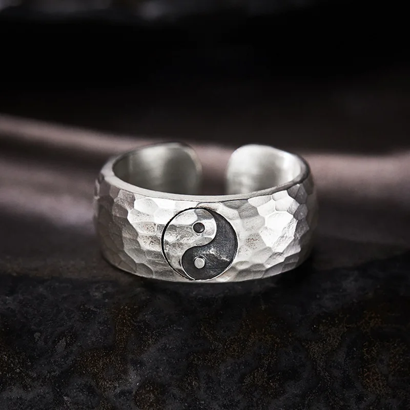 Anel Yin yang Tai Chi, Design Ajustável, Joia da Filosofia Chinesa, Anel para Casais. MDUG