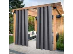 Cortina De Pérgola - Conjunto De 2 Cortinas Externas Isoladas, Blackout, À Prova Dágua, Para Jardim, Com Ilhós, L 132 X A 213 Cm, Cinza