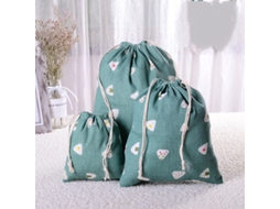 Conjunto De 3 Sacolas Com Cordão, Sacola De Armazenamento De Algodão E Linho, Sacola De Presente Aquaforge (verde Claro)