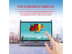 Monitor Lcd 7 Polegadas Touchscreen 800x480 Para Raspberry Pi