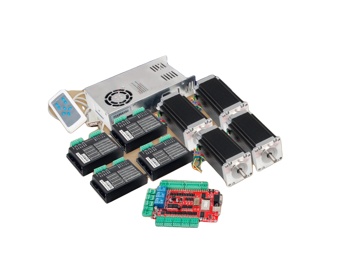 Kit De Controlador Cnc, Motores De Passo, Placa De Conexão, Kit De 4 Eixos