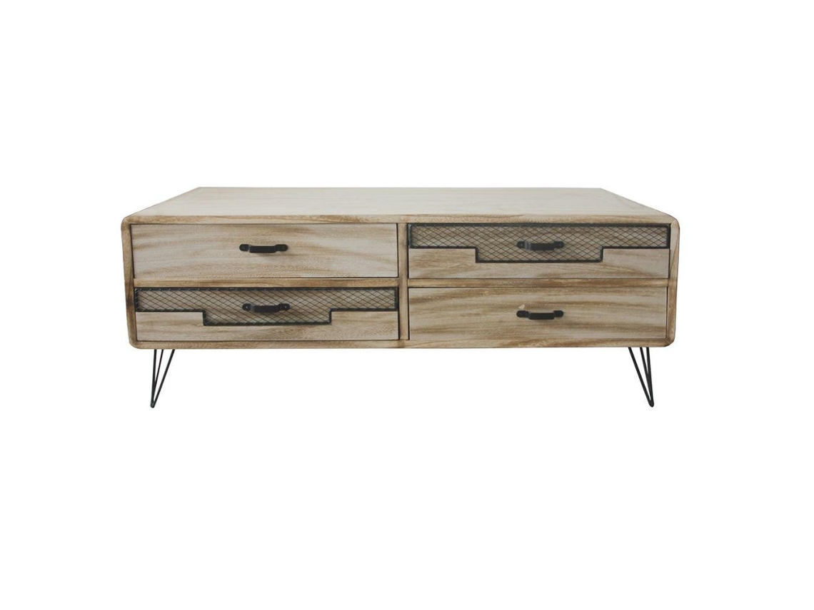 Móvel de Tv Dkd Home Decor Metal Madeira de Paulónia 115 X 61 X 43 Cm