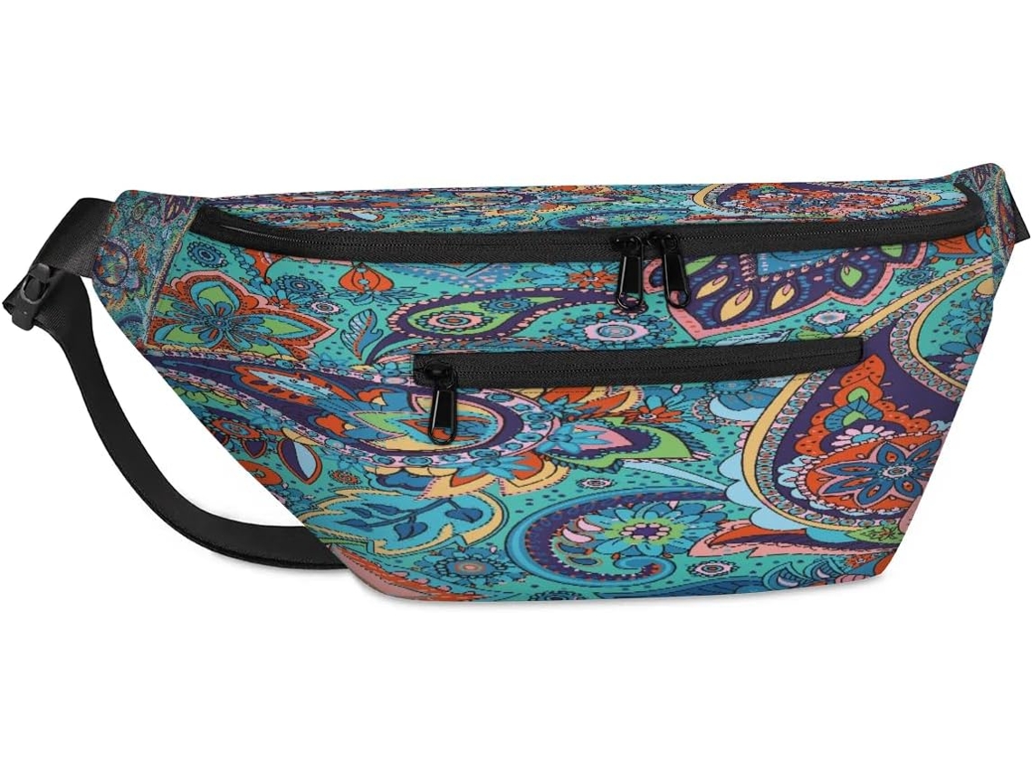 Bolsa de Ombro TROPICALLIFE Unissex com Estampa de Paisley e Floral (38x25,9x19cm) impermeável