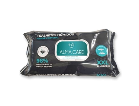 Toalhitas Húmidas para Higiene Corporal Alma Care (60 uni.)