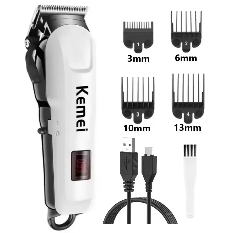 (branco) Máquina De Cortar Cabelo Sem Fio Para Homens, Máquina De Cortar Cabelo Profissional Recarregável