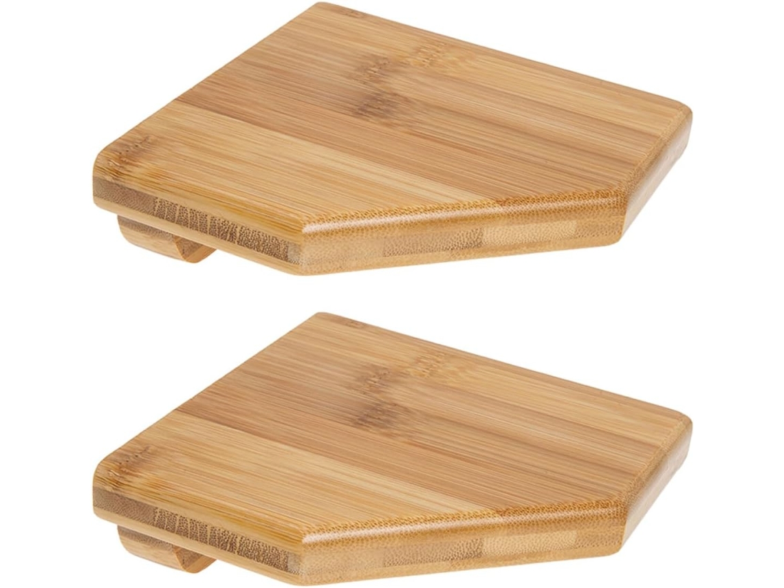 Shineofi Conjunto De 2-prateleiras Flutuantes Canto Em Bambu Para Organização Do Banheiro Otimização Espaço