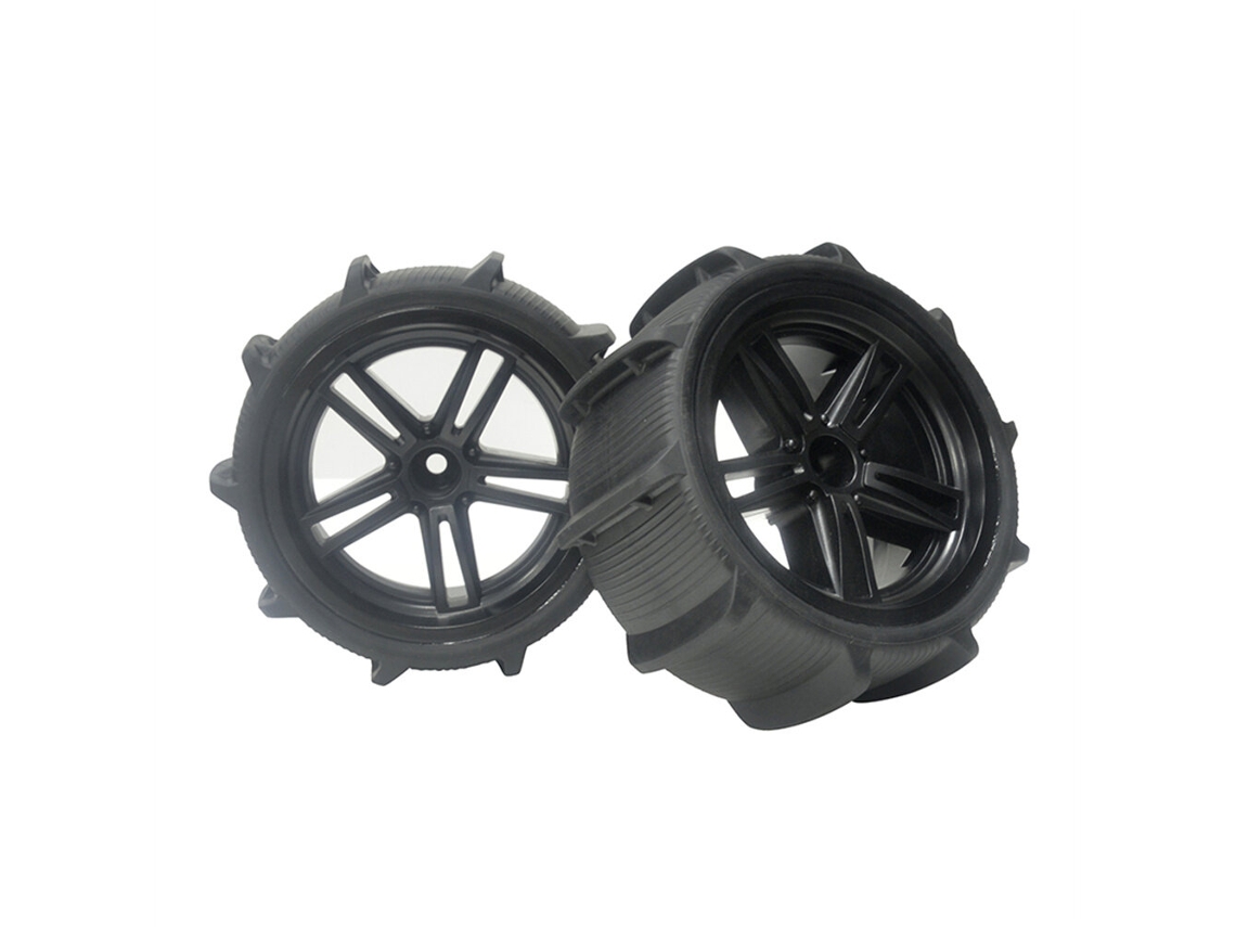 2 Peças 4 Peças Pneus de Areia para Praia Jantes Hexagonais de 12 Mm para Veículos Rc 1/10 1/12 9125 X03 F22a Peças de Modelo MDUG