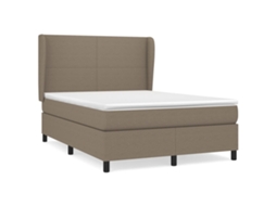Box Spring Bed, Box Spring Beds Vidaxl Cinzento-acastanhado Tecido (140 X 190 Cm)