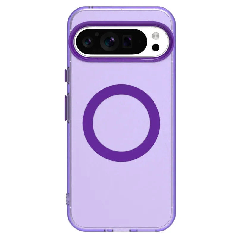 (roxo, Google Pixel 9) Capa De Celular Elegante, Fosca E Semitransparente, Com Carregamento Magnético E Proteção Contra Impactos.