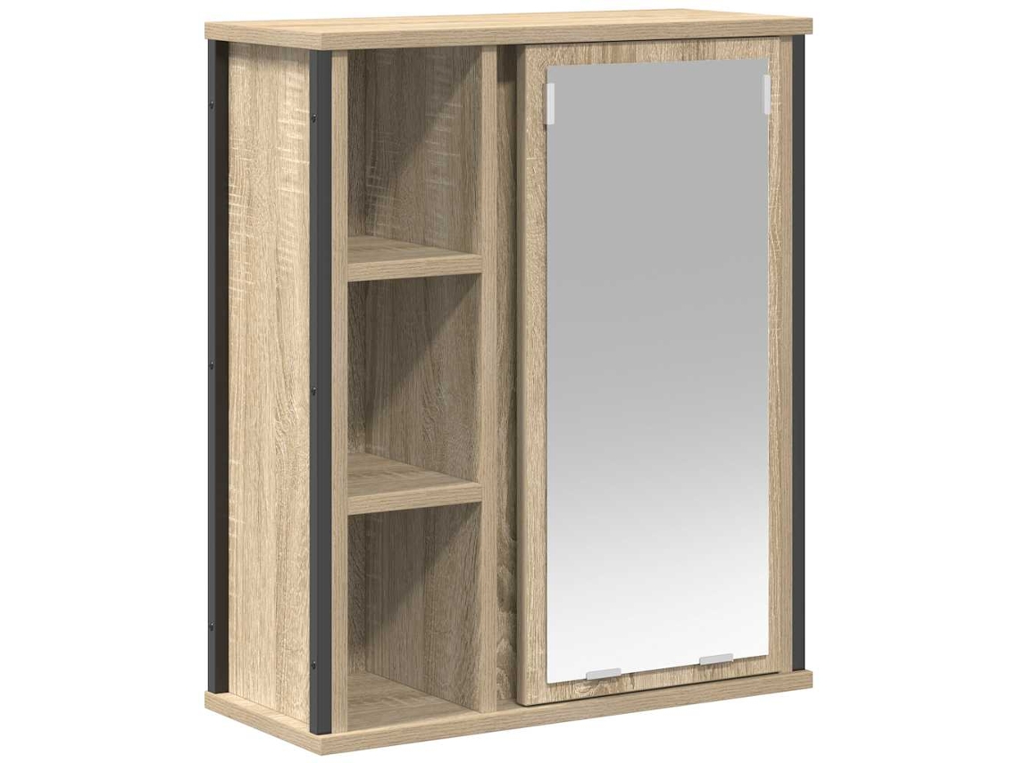 Armário de Parede para Banheiro com Espelho Carvalho Sonoma 50x21x60 Cm MAISON EXCLUSIVE
