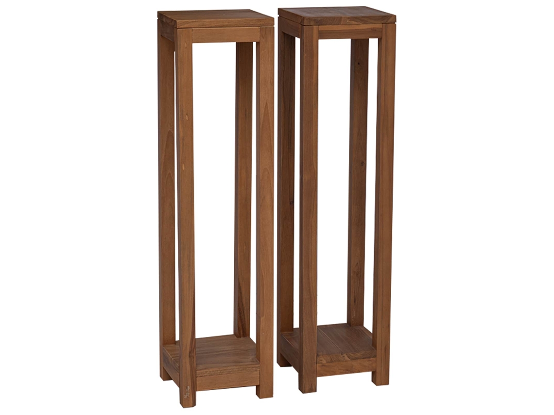 Vidaxl Suporte Para Plantas 2 Unid. Natural 25 X 25 X 100 Cm