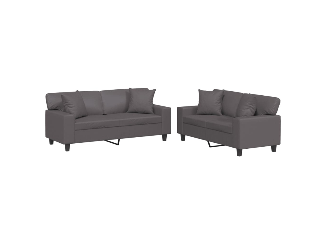 Sofa Set, Sofa Sets Vidaxl Cinzeto Couro Artificial (n/a)
