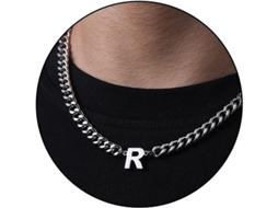 2026 collar de Cadena Cuban Link Con Letra Inicial A z Acero Inoxidable 6,5mm 18+2 Pulgadas Regalo de Joyería para Hombres, Mujeres Y Niños