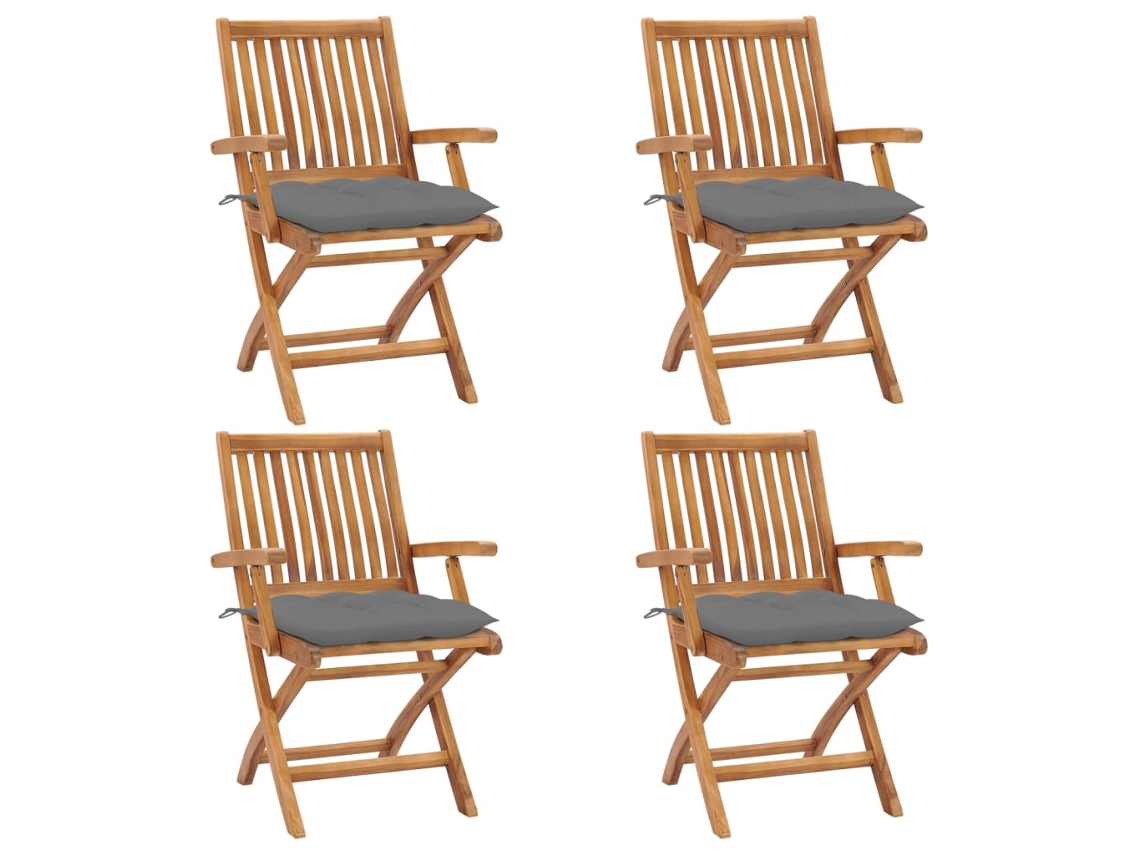 Folding Chair, Folding Chairs Vidaxl Cinzeto Madeira (n/a)