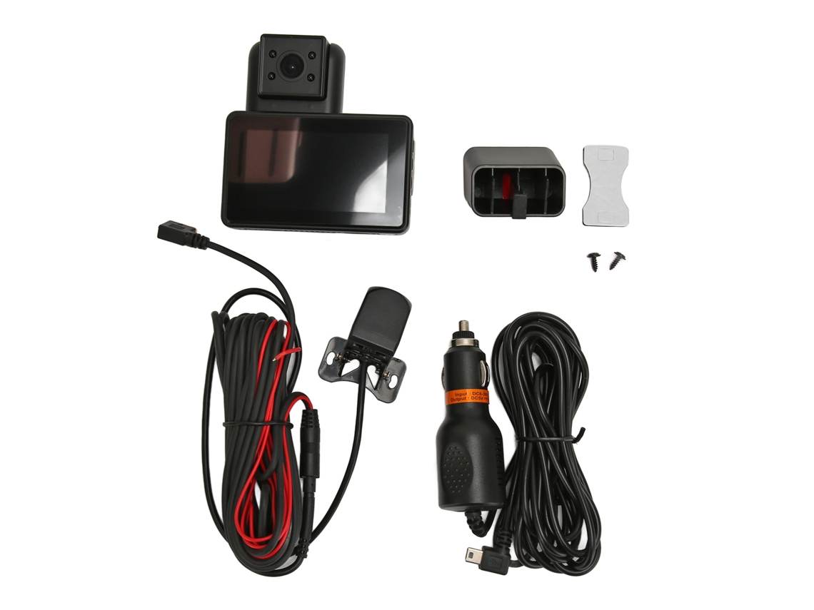 Câmera Auto 3 Lentes 170° Hd Visão Noturna