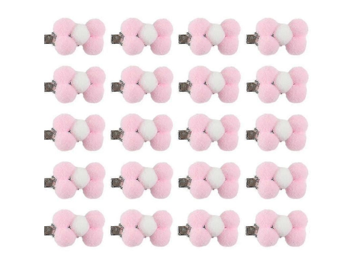 20pcs Gravatinhas Pequenas Para Cachorros Filhotes Yorkie Clips Florais De Cabelo Para Cães Rosa