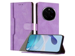 Capa De Couro Com Estampa Triangular E Suporte Tipo Carteira Para Honor Magic7 Pro 5g, À Prova De Choque