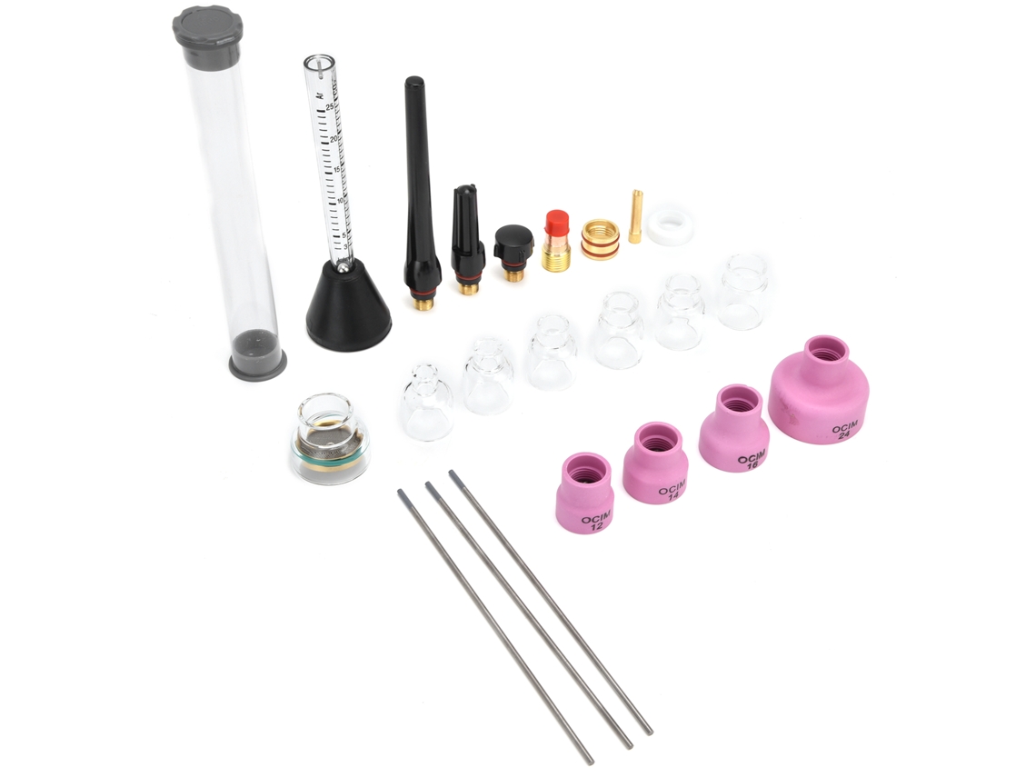 Kit De Bicos Para Soldadura Tig Laxiscreed Com Medidor De Gás E Eletrodo De Tungsténio