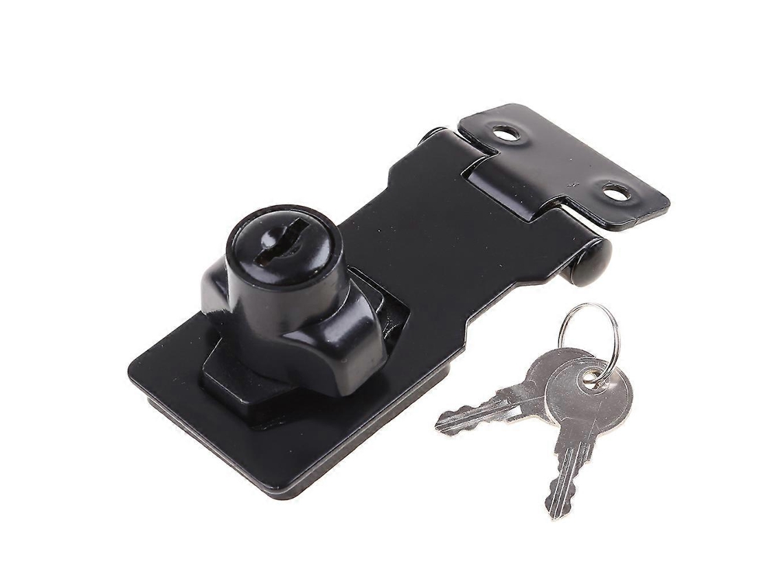 Fechadura Para Armário, 6,35 Cm, 2,5 Polegadas, Em Liga De Zinco, Cores Preto E Prateado, Com Chave, Ângulo 90°