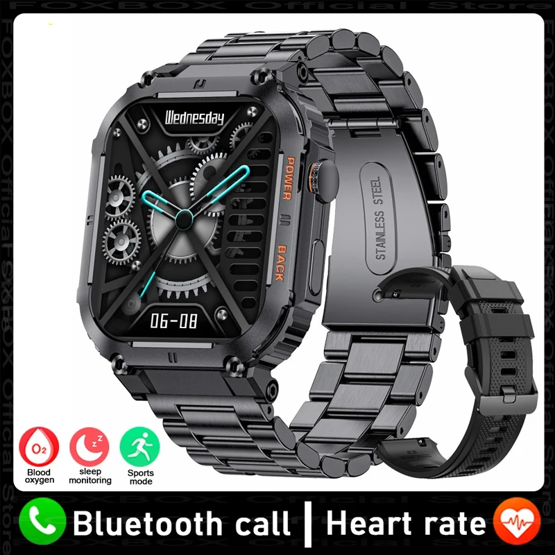 Smartwatch MDUG, tela de 1,96 polegadas, oxigênio no sangue, lanterna, cinza