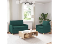 Vidaxl Conjunto De Sofás 2 Unid. Verde-escuro Tecido