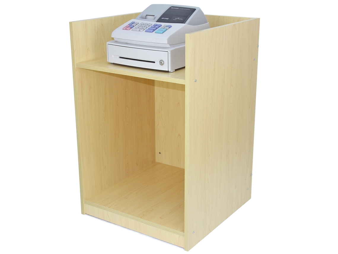 Balco Para Caixa Registradora | Mdf Cor Maple| 60x60x90 Cm | Design Modular Compacto | 2 Prateleiras | Ideal Para Lojas Monstershop