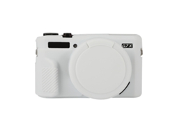 Capa Protetora de Silicone Macio para Canon Powershot G7x Mark Ii / G7x Ii / G7x2 com Tampa de Lente Branca XIAOMOYU
