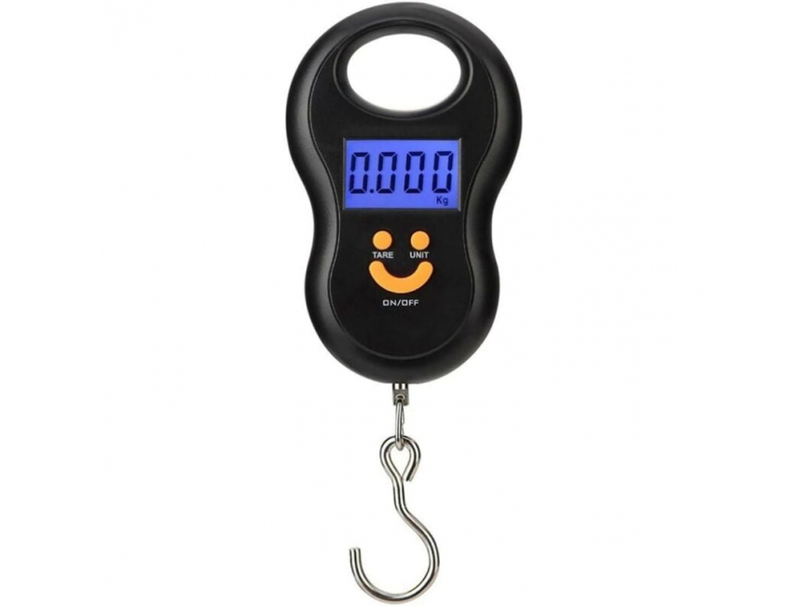 Balança digital portátil para bagagem, permite verificar o peso antes do embarque, seja no aeroporto ou em casa.