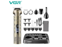 Máquina de Cortar Cabelo Elétrica com Visor Digital, Cabeça para Pomada, Conjunto 6 em 1 com Aparador de Pelos do Nariz e Costeletas Gravado. MDUG