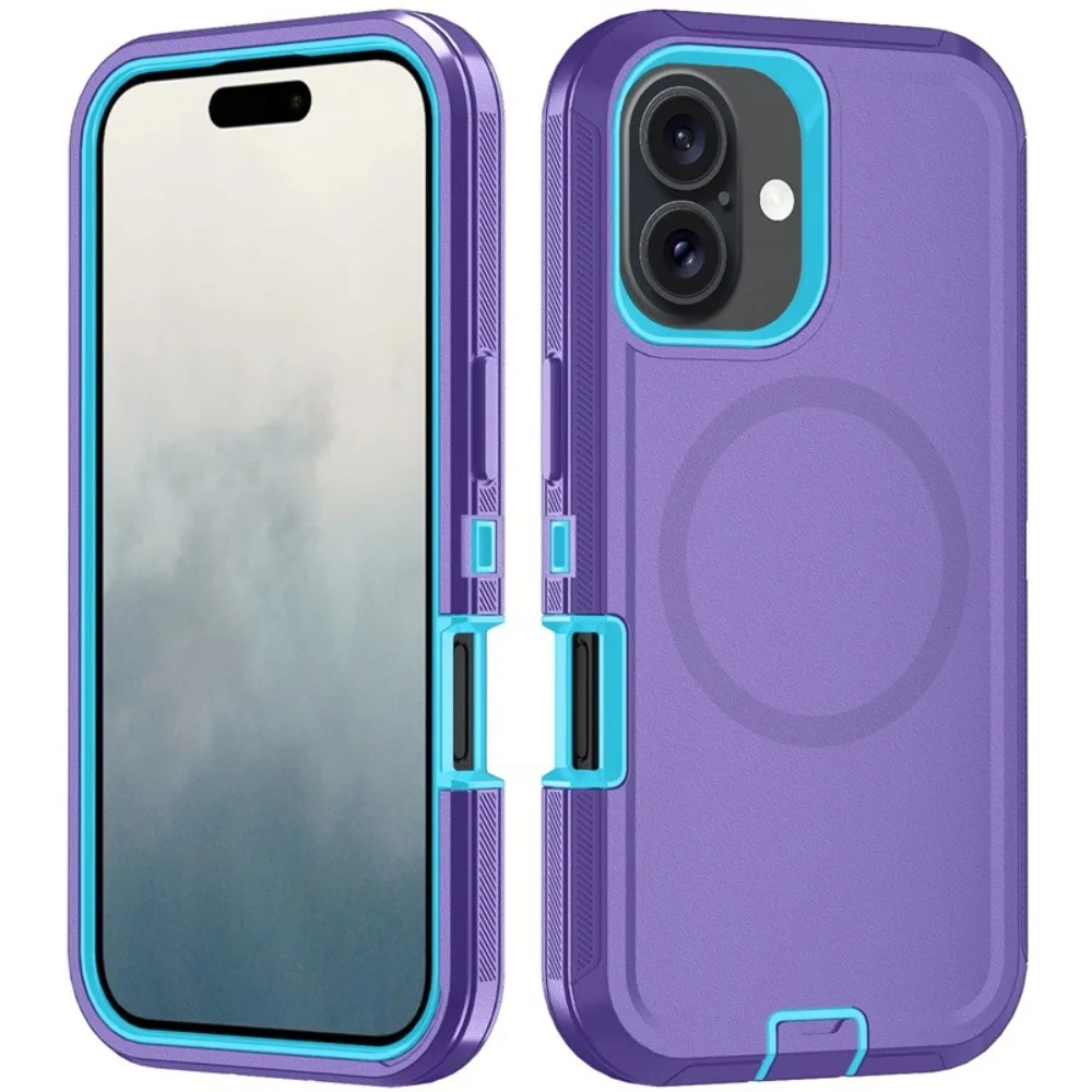 (roxo-azulado, Iphone 17) Compatível Com Capa Protetora Magnética Magsafe E Capa À Prova De Choque.