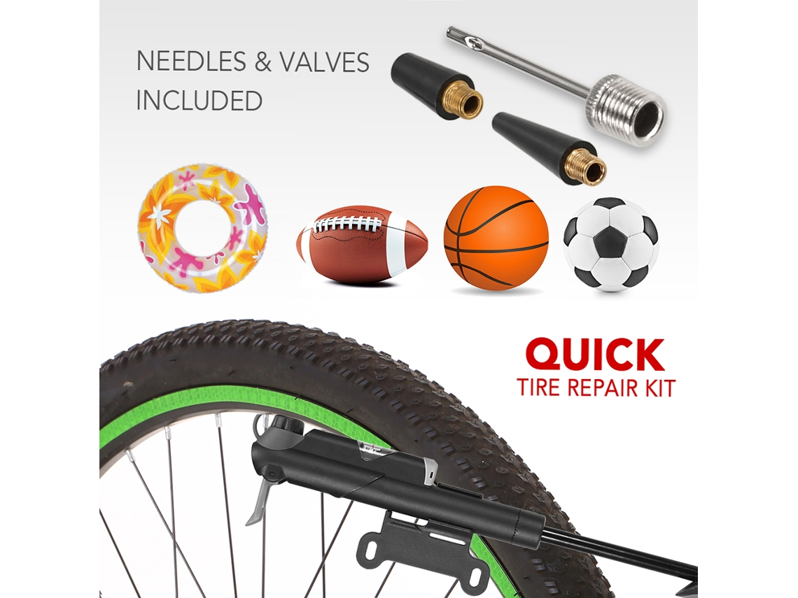 Business bomba de ar para bicicleta mini 120 psi com manômetro e kit de reparo para válvulas presta Schrader MTB S/MARCA