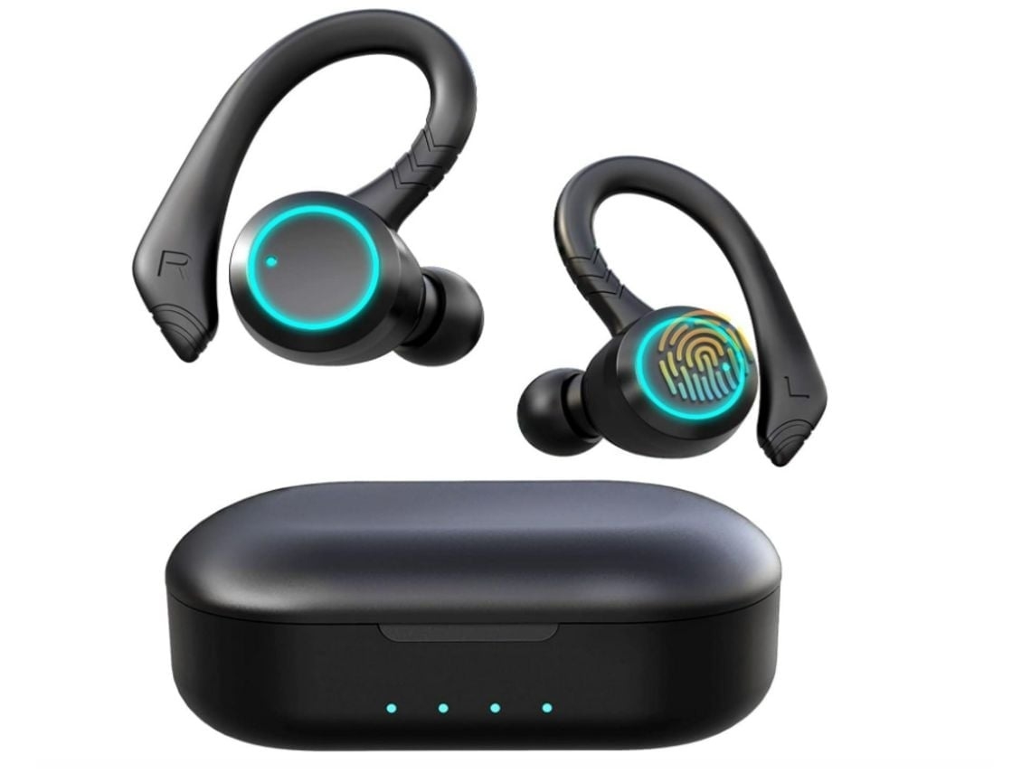 Auriculares Desportivos Sem Fios Bluetooth 5.1 Gancho De Orelha Som Estéreo Microfone Para Chamadas Controlo Tátil Lurelia