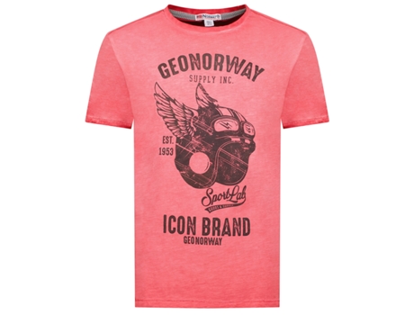 T-Shirt de Homem GEO NORWAY Algodão Rosa (M)