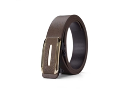 Cinto De Pele Pu Masculino Yuysan, Comprimento 130 Cm, Wy15 - Cor Café