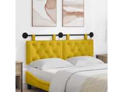 Vidaxl Cabeceira Suspensa Amarelo Veludo