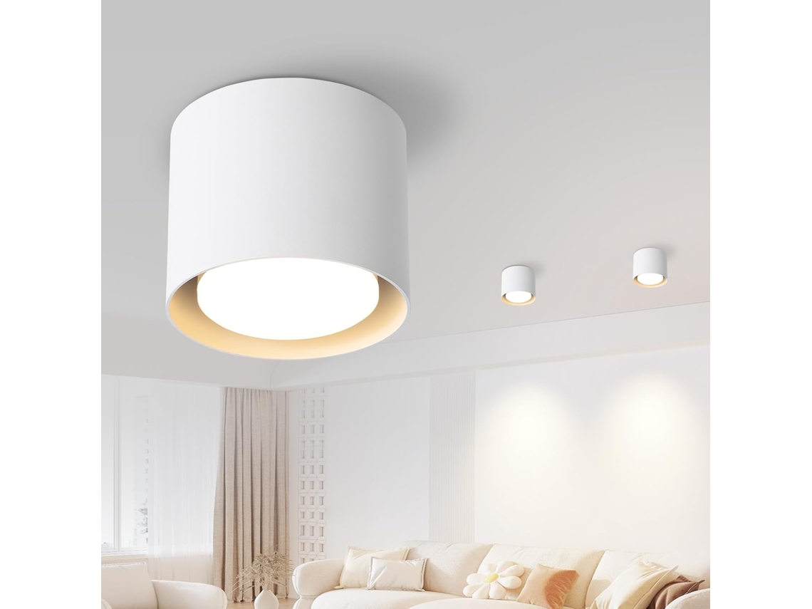 ZMH Refletor LED GX53 branco redondo moderno de 5 W para teto de quarto