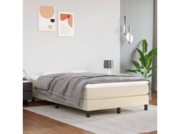 SYFAX™ Cama com Molas/colchão 120x200 Cm Couro Artificial Cor Creme