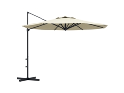 Guarda sol de Jardim Ajustável Ø294x242 Cm com Poste Giratório de 360°, Ângulo de Teto Ajustável e Ventilação Creme Ge