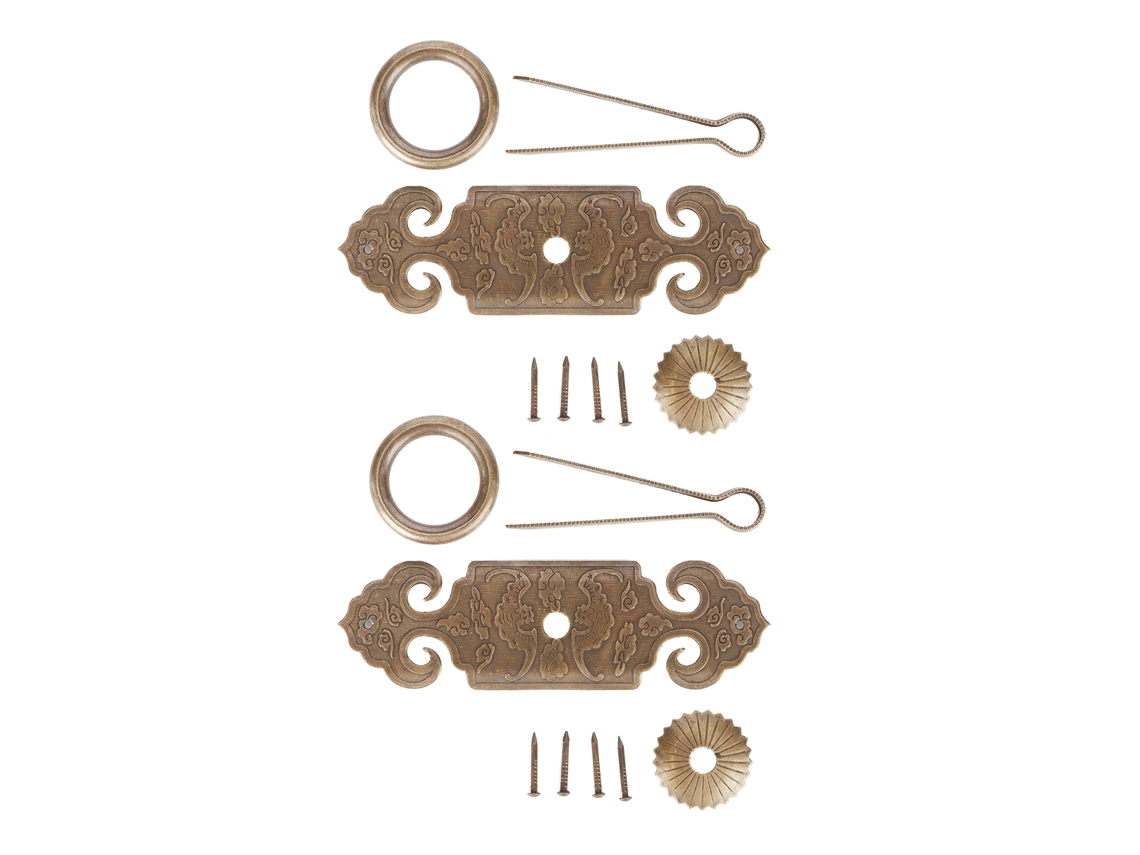 2 Conjuntos De Alça De Gaveta Decorativa Antiga Em Cobre Com Alça Em Formato De Morcego