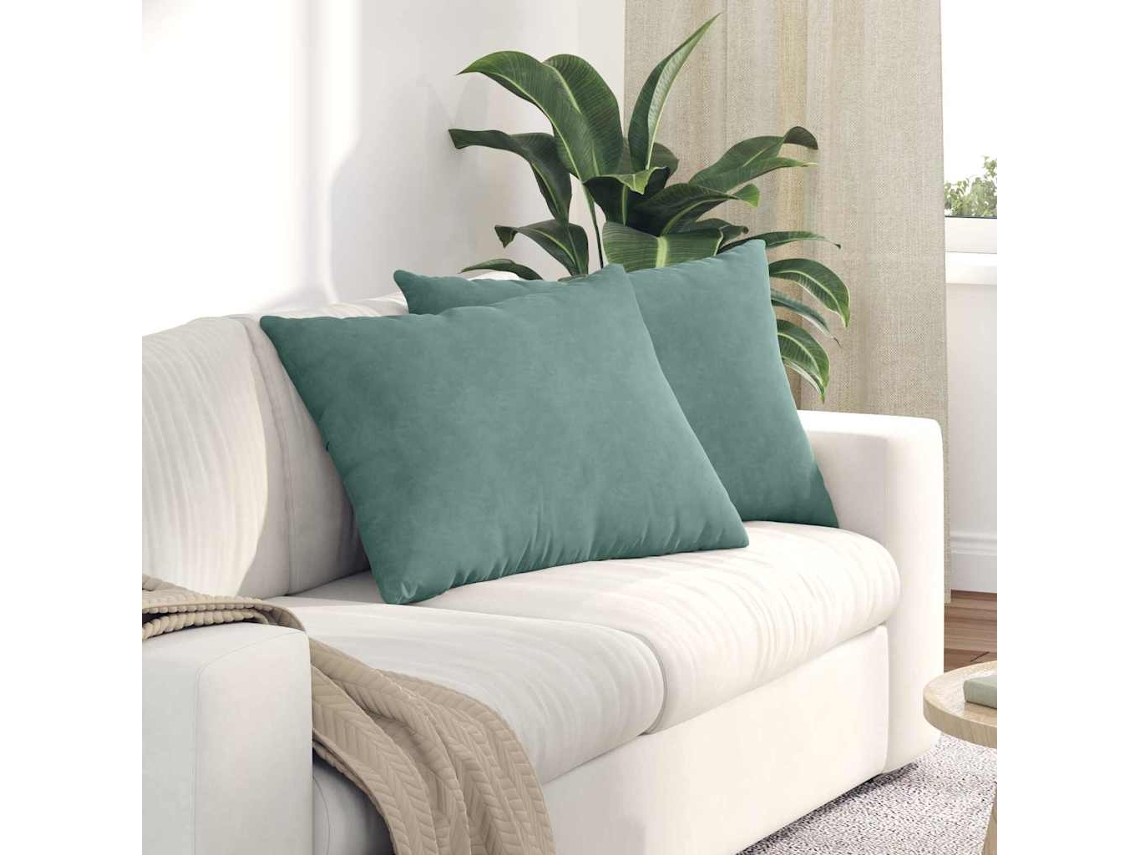 Vidaxl Travesseiros De Sofá 2 Pcs Verde Do Mar 70 X 50 Cm