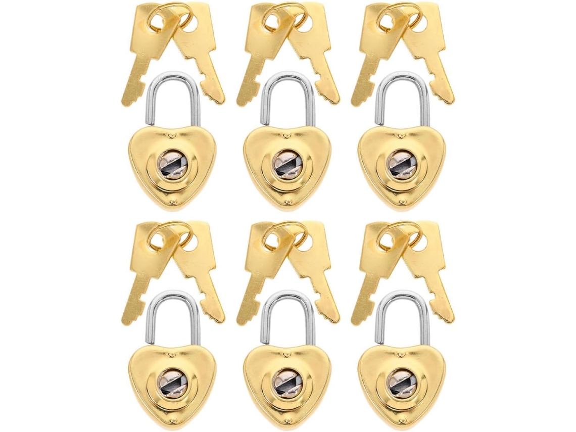 Mini Cadeados Decorativos em Formato de Coração GOKOCO
