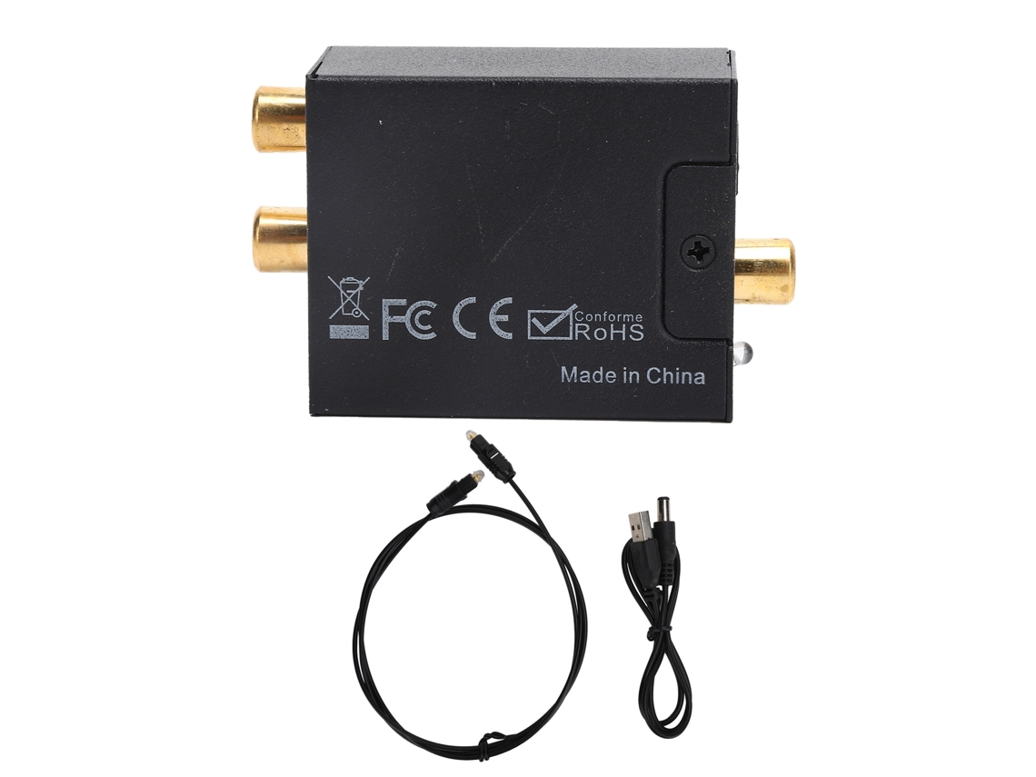 Conversor De Áudio Digital Para Analógico Usb Adaptador De Alumínio Preto Dc 5v 1a