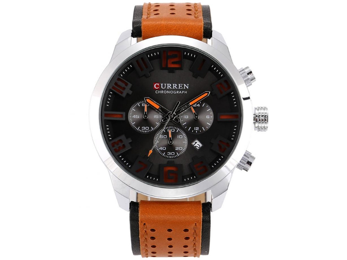 Reloj Hombre Curren Calendario Cuero Pu Quartzo Impermeable Moda