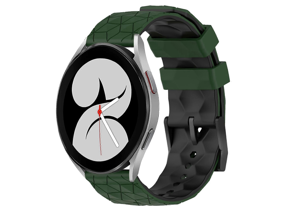 Pulseira De Silicone Bicolor Com Estampa De Futebol Para Samsung Galaxy Watch 4 (40 Mm E 20 Mm).