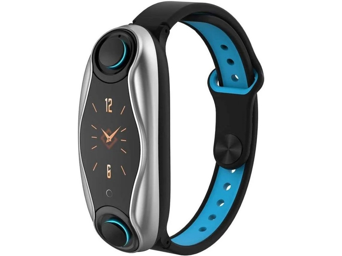 T90 2 Em 1 Pulseira E Fone De Ouvido Bluetooth Sem Fio Combo Música Para Corrida Frequência Cardíaca Rastreador De Pressão Arterial Azul Yizhood