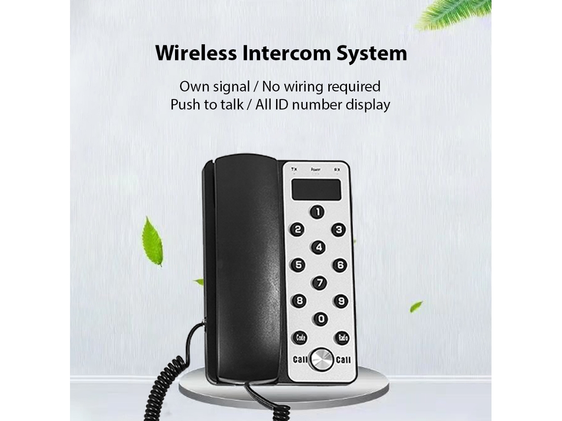Primerox sistema de Intercomunicação Sem Fio com Tela Lcd 433mhz para Escritório e Casa 3280ft