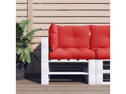 Vidaxl Almofadões De Paletes 3 Pcs Tecido Vermelho